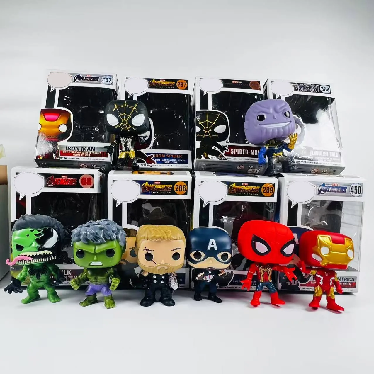 Figuras de Vinilo POP de Marvel Avengers, Spider-Man, Hulk, Juguetes Coleccionables, Figuras de Acción
