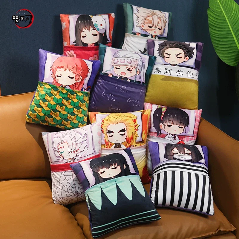 Demon Slayer Cartoon Anime Cute Pillows Kimetsu No Yaiba Tanjirou Zenitsu Nezuko Shinobu Giyuu Pillow Headrest Birthday Gifts