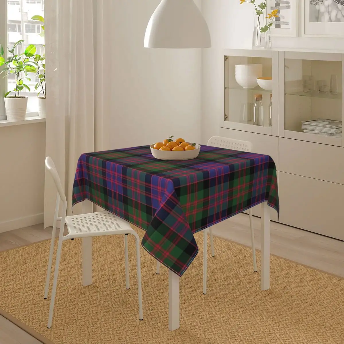 The McDonald And MacDonald Clan Tartan With Badge By Faelee Square Tablecloth Table Cloth for Kitchen Events Dining Table Cover