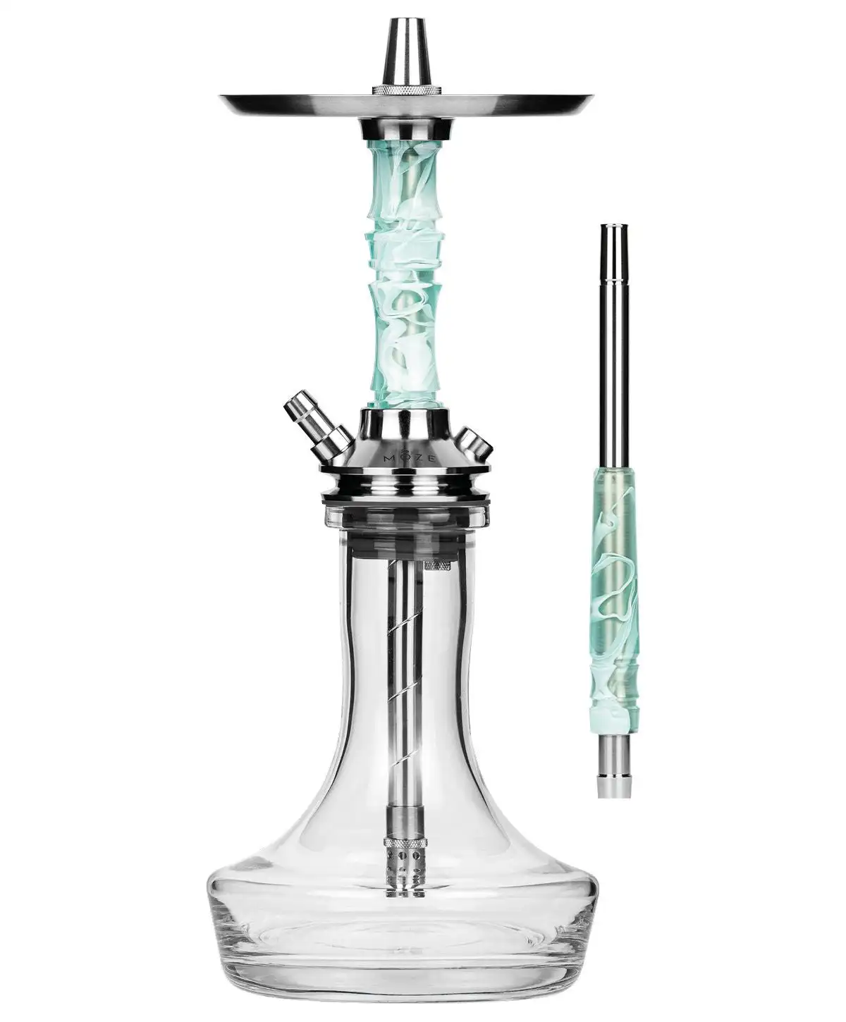 

Moze Breeze Pro Hookah Shisha Set 304 Stainless Steel Single Pipe with Glass Bottle