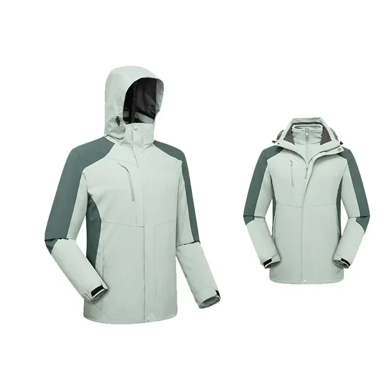 3-in-1 Jacket, Removable, Piled and Thickened Group Clothing, Enterprise Tooling, Windproof Jacket, Printed Logo