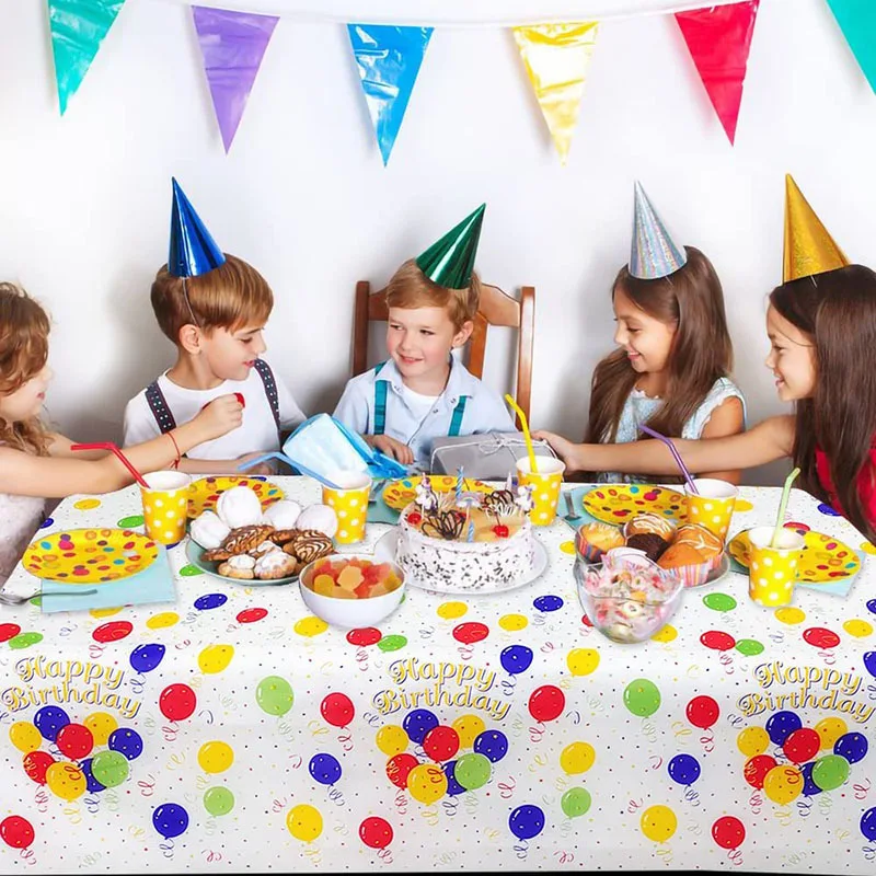 137*274cm Disposable Birthday Party Table Cover Baby Shower Birthday Party Decoration Oilproof Tablecloth Waterproof Rectangl