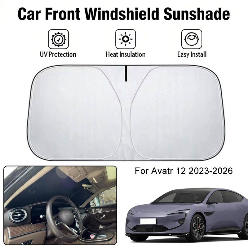 

Car Front Windshield Sunshade Cover For Avatr 12 2023-2026 UV Block Heat Insulation Auto Interior Sun Protection Accessories
