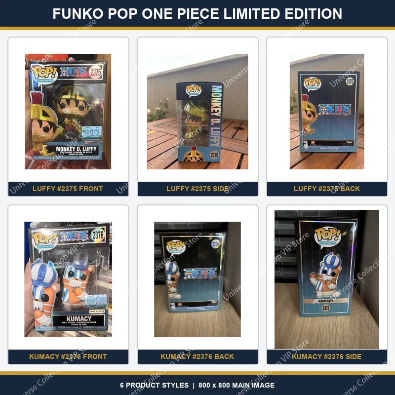 Figuras Coleccionables de Personajes Funko One Piece: Luffy Armado, Kumasy, Perona y Servant para Exhibición de Colección de Anime