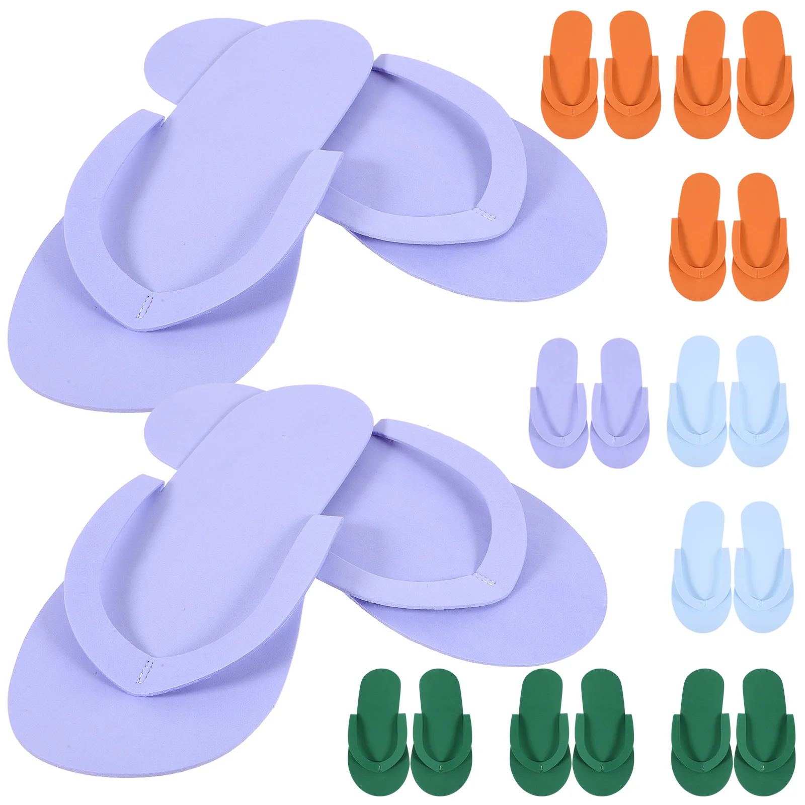 

24pcs 24 Pairs Single Disposable Beach Use Pedicure Slippers Slippers for Beach Spa Travel EVA Hotel Salon Use