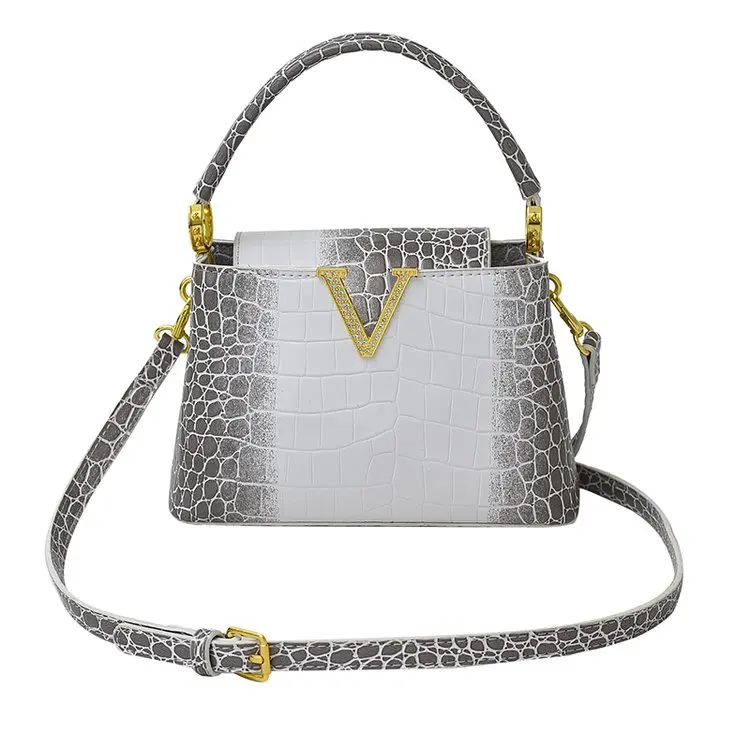 

Роскошная кожаная сумка с градиентным эффектом и верхней ручкой, многофункциональная мини-сумка-кроссбоди в дизайнерском стиле для повседневного использования женщинами