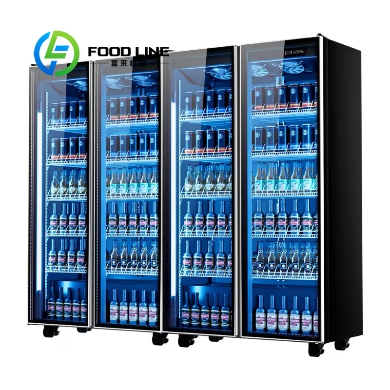 Commercial Drink Display Chiller, Hot‑Gas Defrost System, Uniform Cold Air, Perfect For Exhibition Hall And Business Center