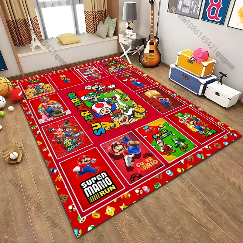 Super Mario Bros Movie Game Carpet for Living Room Game Rugs Soft Floor Cartoon Rugs Bathroom Rug Mat Yoga Mat Home Decor