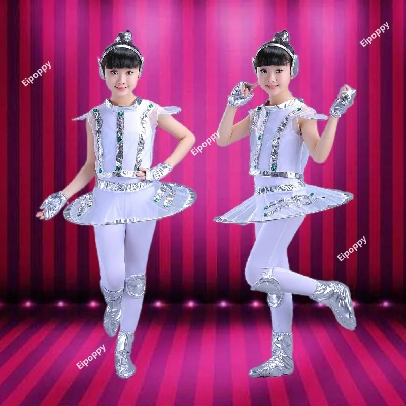 New children's robot performance clothing hand-in-hand dance clothing children's animation space clothing.