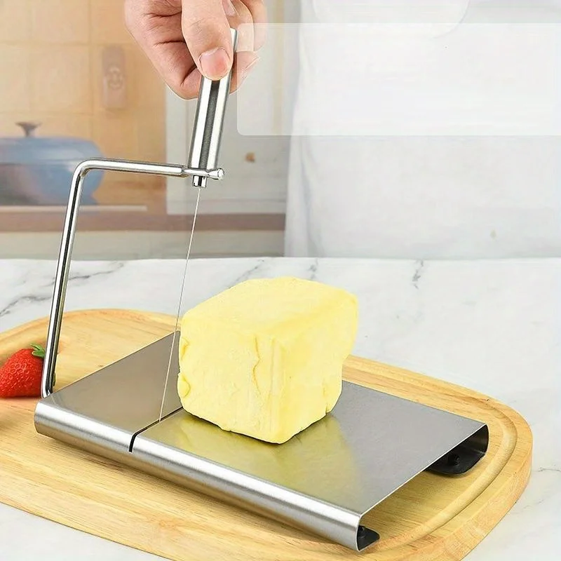1 Pc Graduated/Without Scale Stainless Steel Cheese Slicer - Easy And Accurate Slicing For Perfectly Sliced Cheese