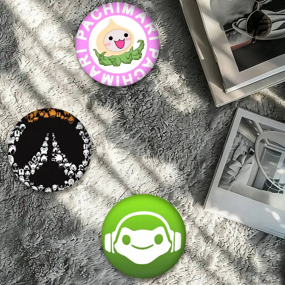 Anime Button Pin Handmade Brooch For Clothes Cartoon Badge Backpack Decoration Jewelry Accessories Pop Game O-Overwatch Anime