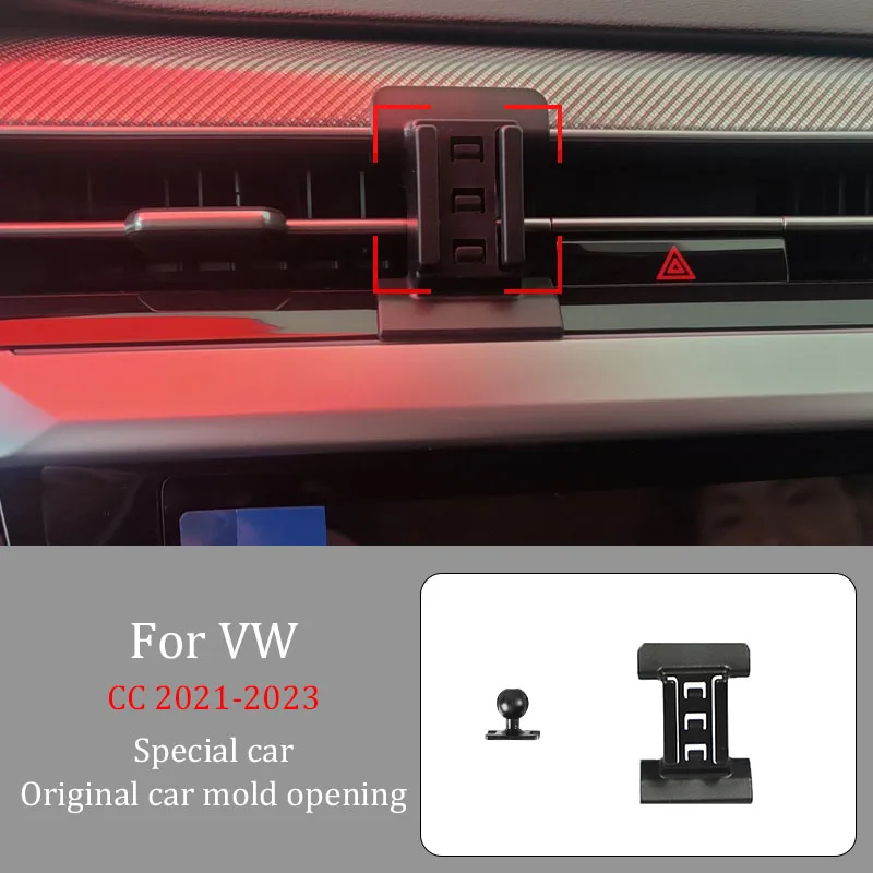 Car Phone Holder For VW CC 2021-2023  Wireless Charger Automatic Clamping 360° Rotating  Navigation Bracket