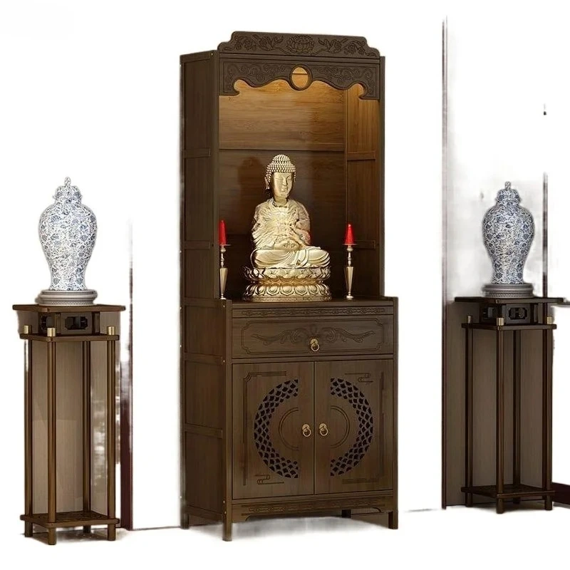 YFY Buddha Niche Household Economical Altar God of Wealth Cabinet Buddha Cabinet Simple Heightened Buddha Niche