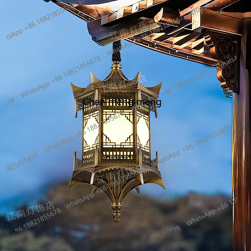 New Chinese chandelier restaurant tea room B & B gazebo eaves outdoor villa courtyard waterproof outdoor light