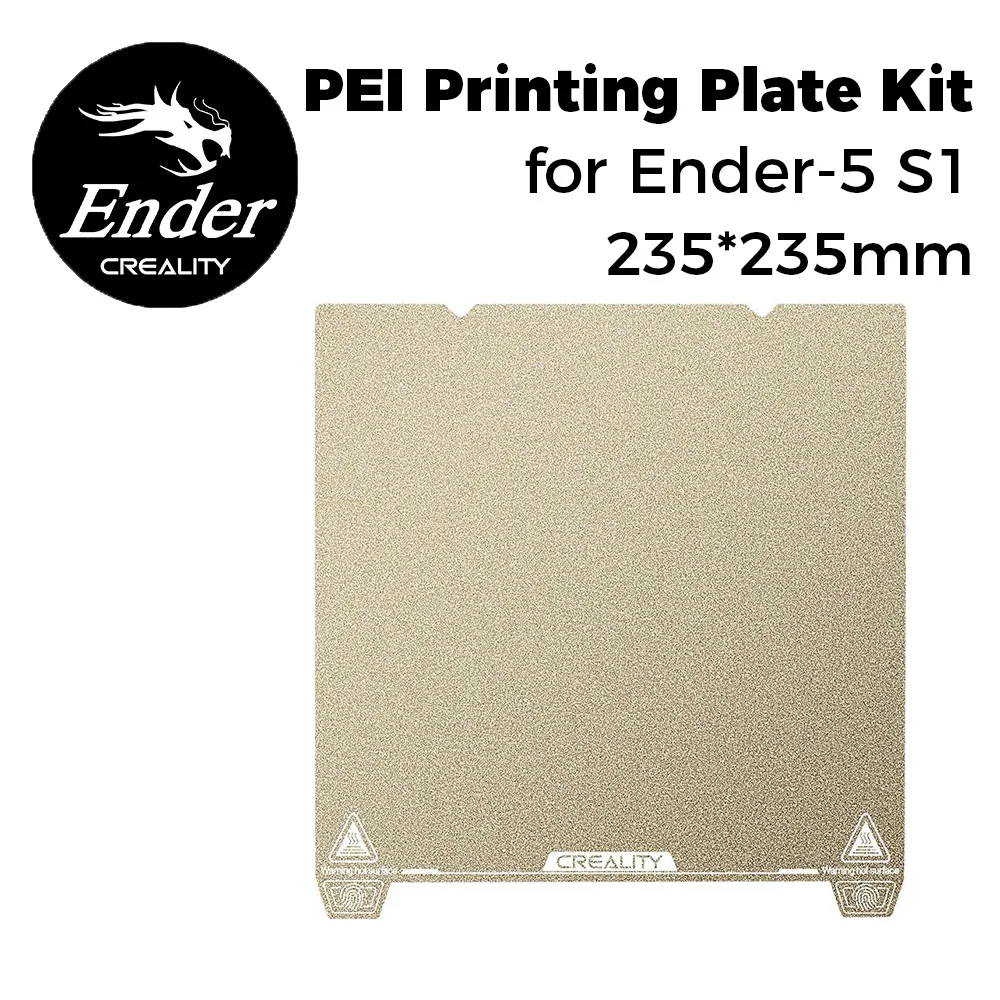 

Creality Official original Ender 5 S1 PEI Printing Plate Kit 235x235mm Flexible Spring Steel Platform Textured PEI Surface