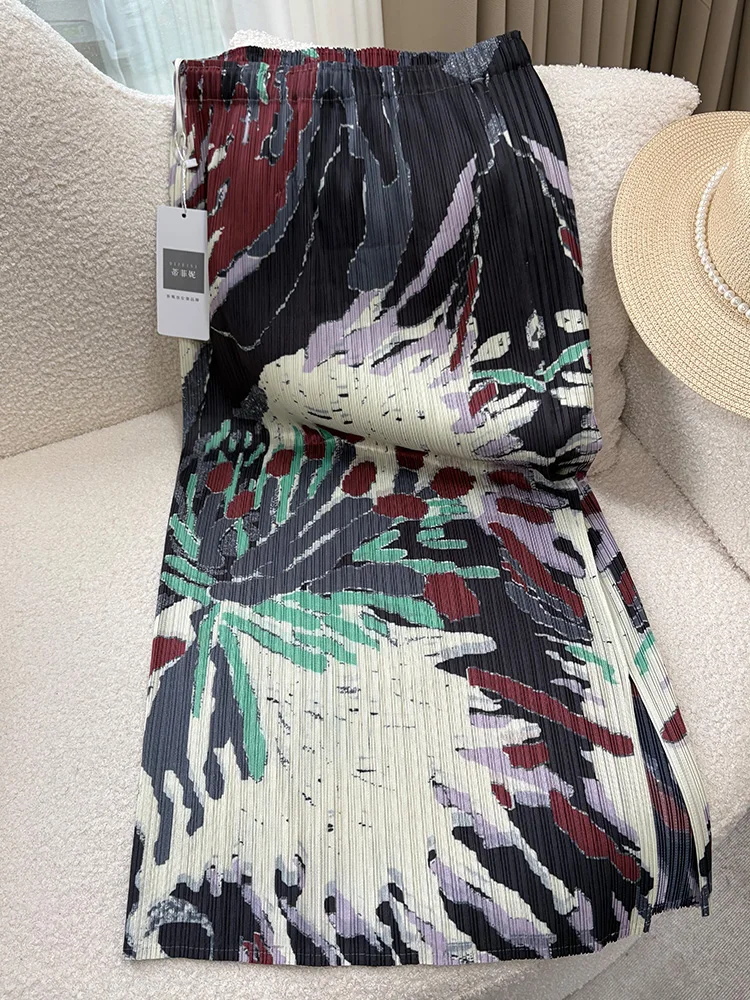 

Ретро-юбка плиссе женская, фасон «халат», средней длины, А-силуэт, из полиэстера, для дома и повседневной носки, H-образная, летняя, новинка