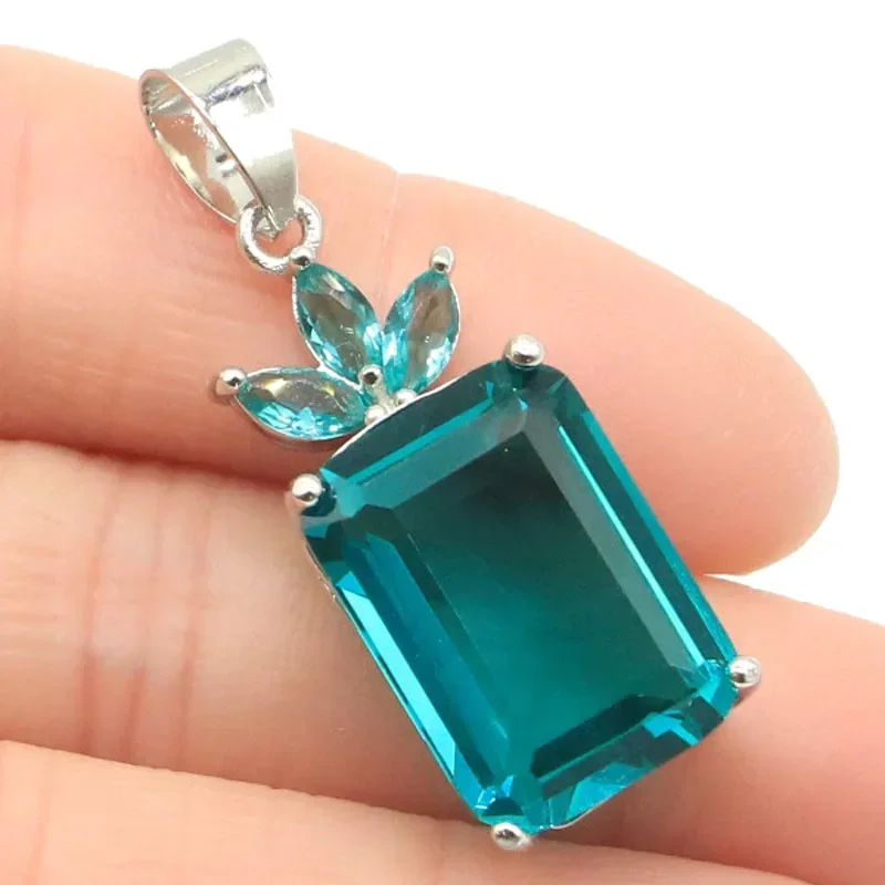 Colgante de plata esterlina 925 personalizado, citrino dorado, sangre roja, rubí, aguamarina azul rica, tanzanita, 5g