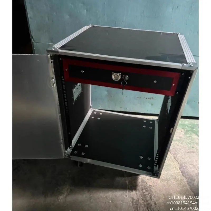 engineering case 19 inch 2U drawer with lock, suitable for ABS air case, microphone cabinet 3U solid wood microphone receiver