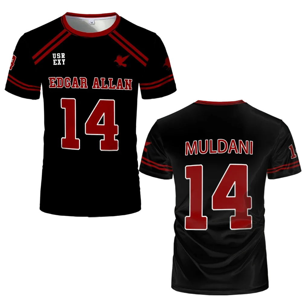 تي شيرت New Fox Hole Stadium Edgar Allan Ravens Long Hockey Jersey Cosplay Moriyama Riko ثلاثي الأبعاد لعام 2025، جميعها في زي اللعبة
