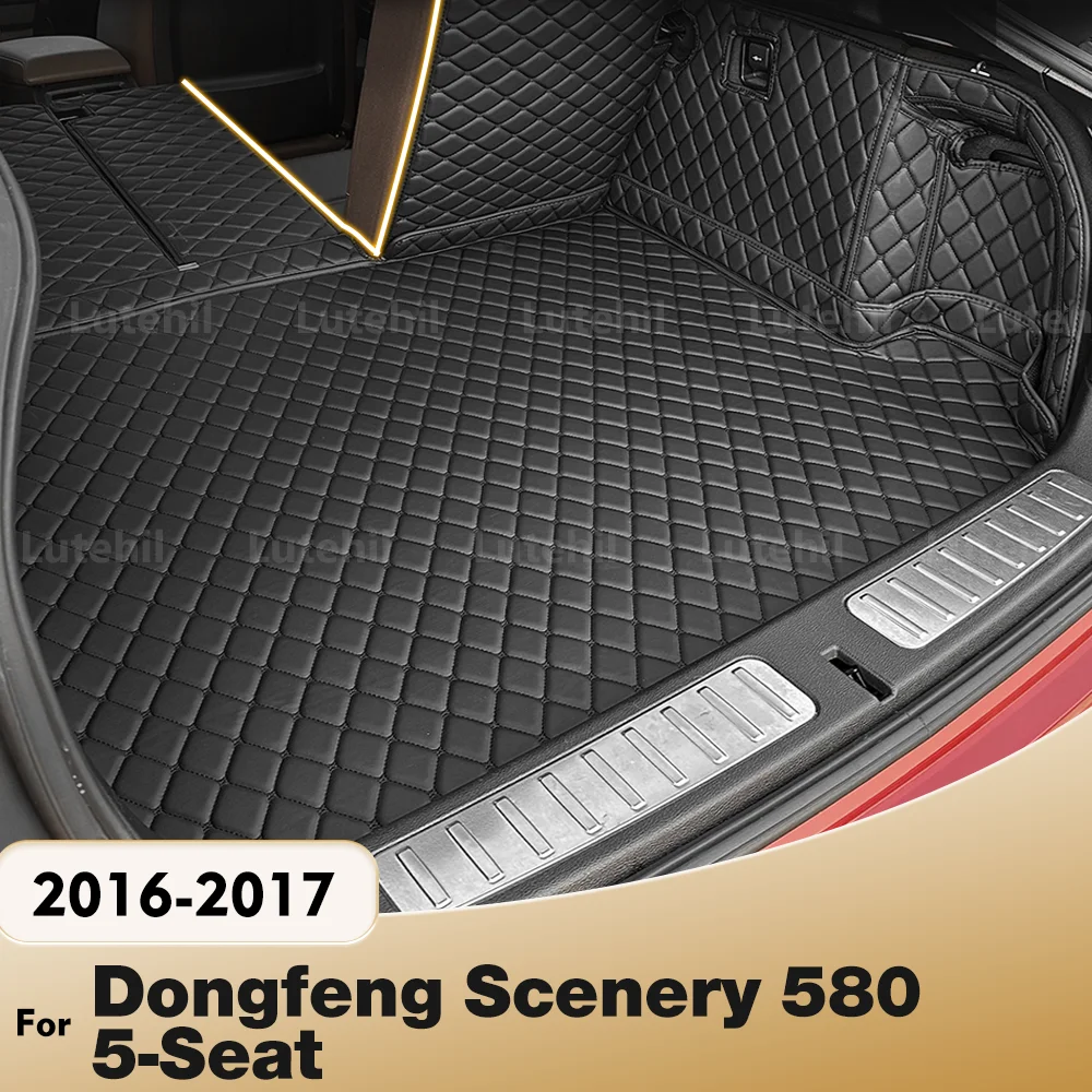 

LUTEHIL For Dongfeng Scenery 580 5-Seat 2016 2017 Auto Full Coverage Trunk Mat Car Boot Cover Pad Cargo Liner Accessories