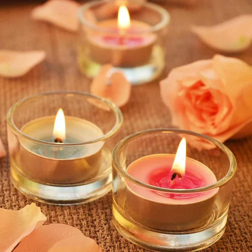 Clear Glass Tealight Candle Holders,Use for Weddings Parties Dinner,Wedding Centerpieces and Home Decor 1 x 2 Inches