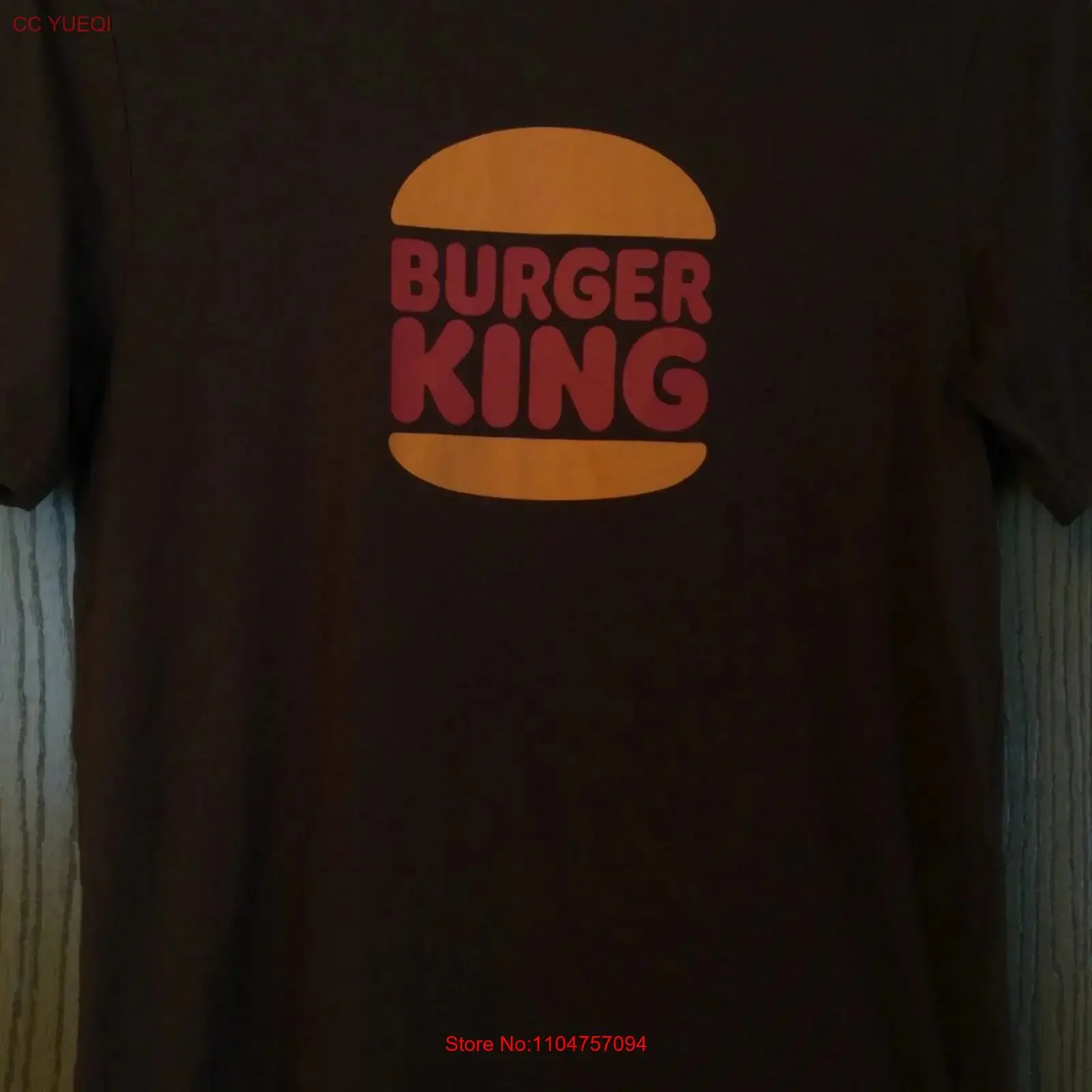 Camiseta marrón con logotipo de Burger King, mezcla de algodón, estilo vintage, lavado, suave, para uso diario, ropa urbana versátil con gráfico para hombre