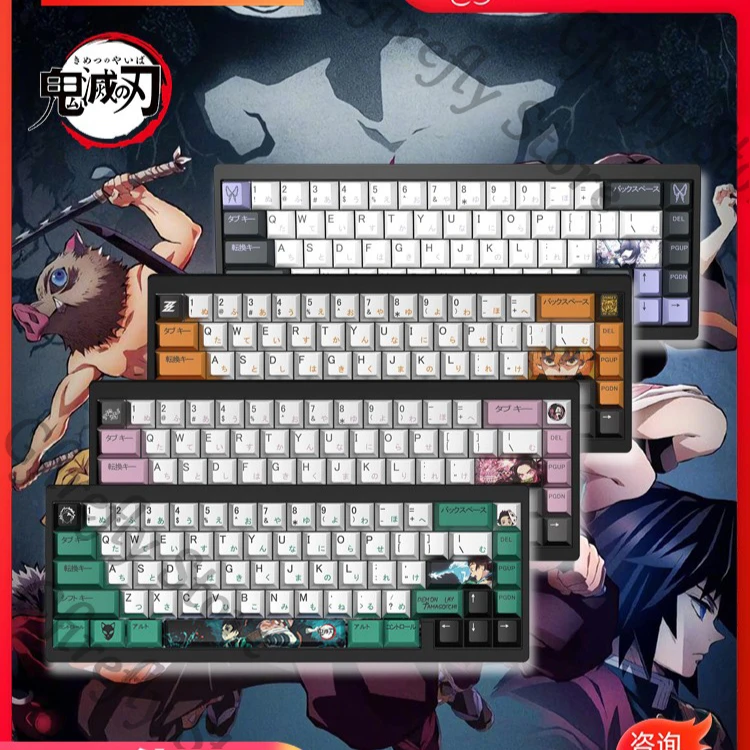 

Demon Slayer Kamado Nezuko Cosplay Resin Anime Computer Keyboard Keycaps Agatsuma Zenitsu PBT Key Cap Original Factory Height