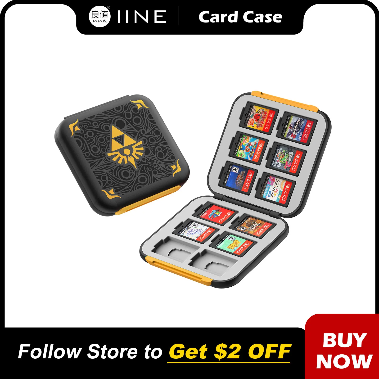 

IINE Cassette Box 12 Card Case Compatible Nintendo Switch Game Cards