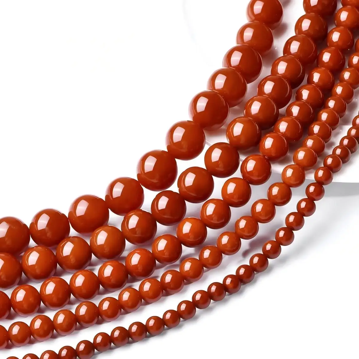 Natural Stone Nanhong Agate Beads Round Loose Spacer Southern Red Agate Bead for Jewelry Making DIY Necklace Bracelet Accessory
