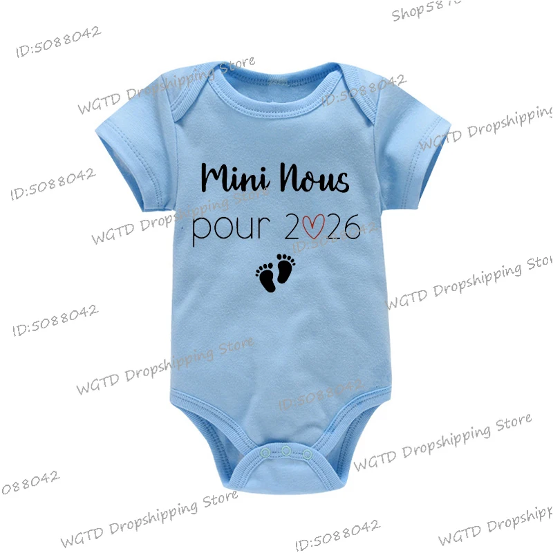 ملابس صغيرة Nous Pour 2026 لإعلان الطفل ملابس داخلية للأطفال حديثي الولادة ملابس صيفية للأولاد والبنات رومبير للجسم ملابس تكشف الحمل
