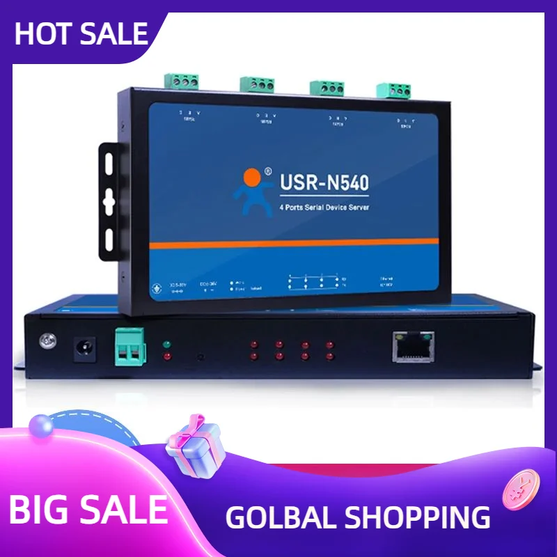 

Горячие продажи USR-N540, 4 последовательных порта, преобразователь RS485 в Ethernet TCP/IP, сервер устройств Modbus RTU в TCP для промышленной автоматизации