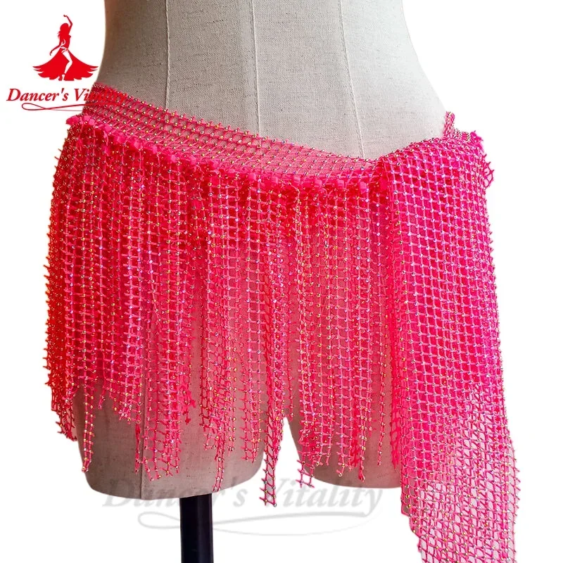 JODiamond-Écharpe de hanche de taille de danse du ventre avec pompon multicouche, ceinture de performance de costume de ventre, nouveau