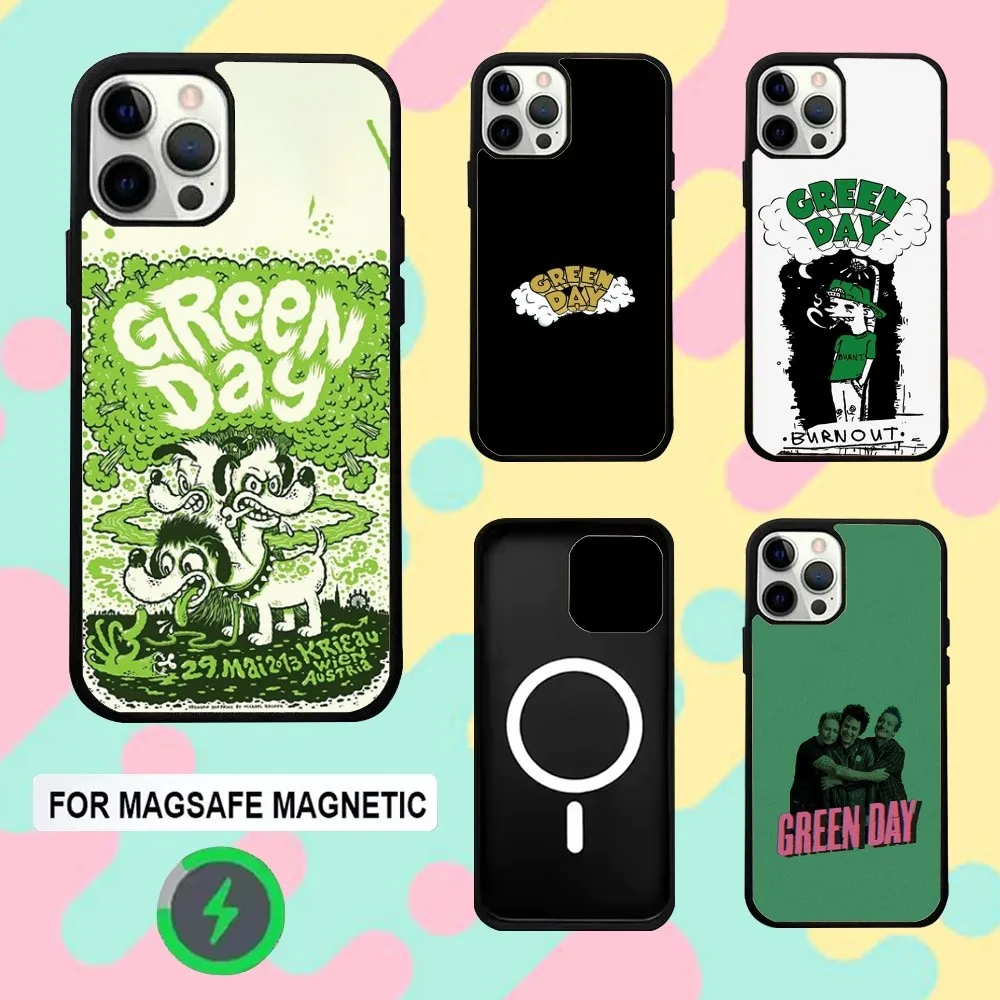 

G-Green Band Day Phone Case For iPhone 16e,16,15,14,13,12,11,Plus,Pro,Max,Mini Magsafe Magnetic Wireless Charging