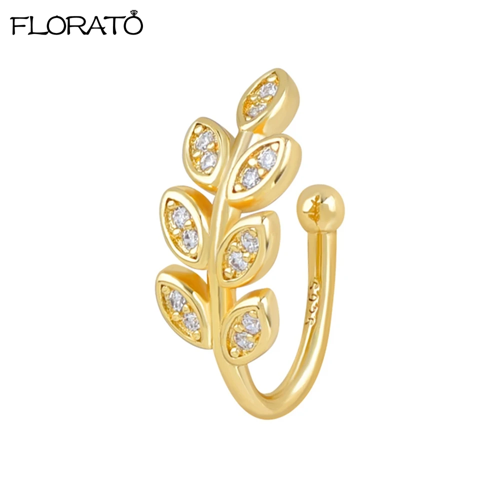 

2025 New Gold Color Leaves Clip Earrings for Women Men Creative Simple C Ear Cuff Non-Piercing Ear Ear Clip Trend Jewelry Gift