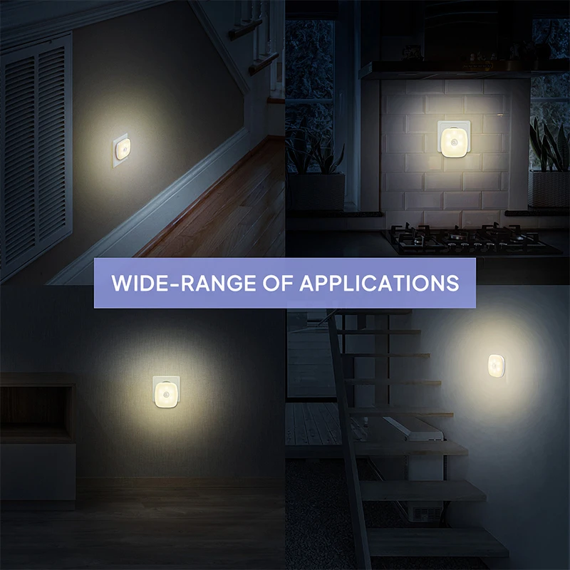 Night Light Motion Sensor EU Plug LED Lamps Children's Nights Light Wireless Night Lamp For WC Bedside Table Bedroom Hallway