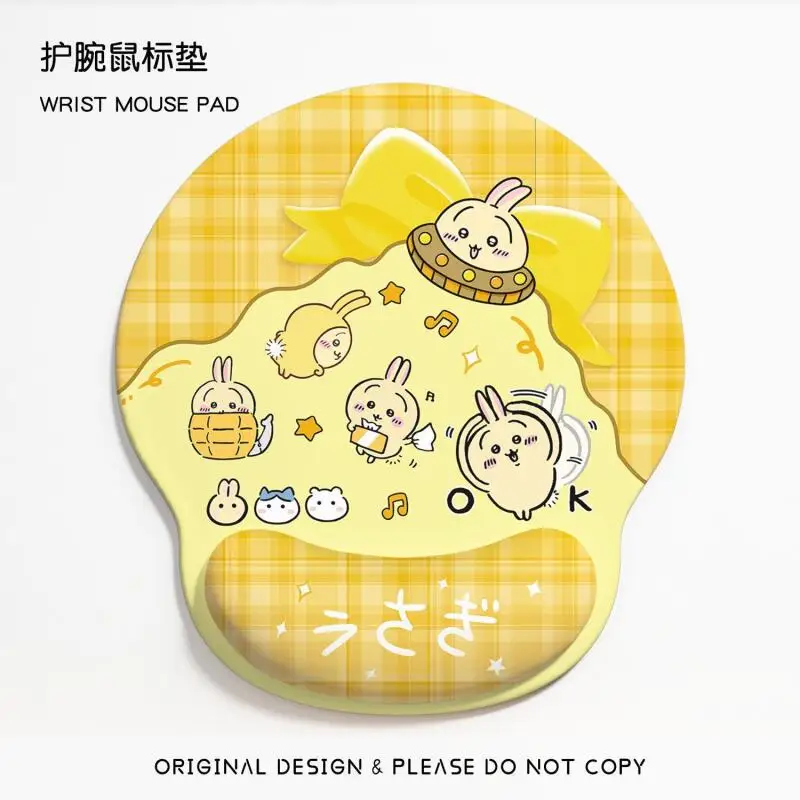 Anime Chiikawa Mouse Pad with Wrist Rest Non-Slip Rubber Computer Pad Cartoon Hachiware Usagi Keyboard Mouse Pad Work Game Gift