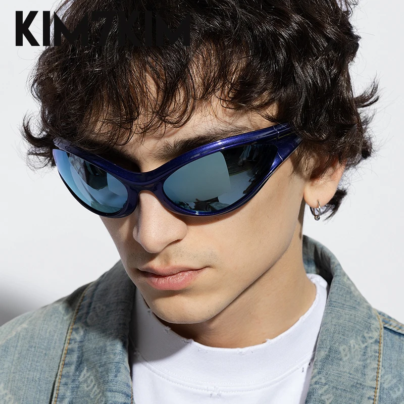 Mode Rechteck Sonnenbrille Frauen Männer 2024 Luxusmarke Design rechteckige Sonnenbrille für männliche Punk y2k Sonnenbrille gewellte Tempel – Detail 3