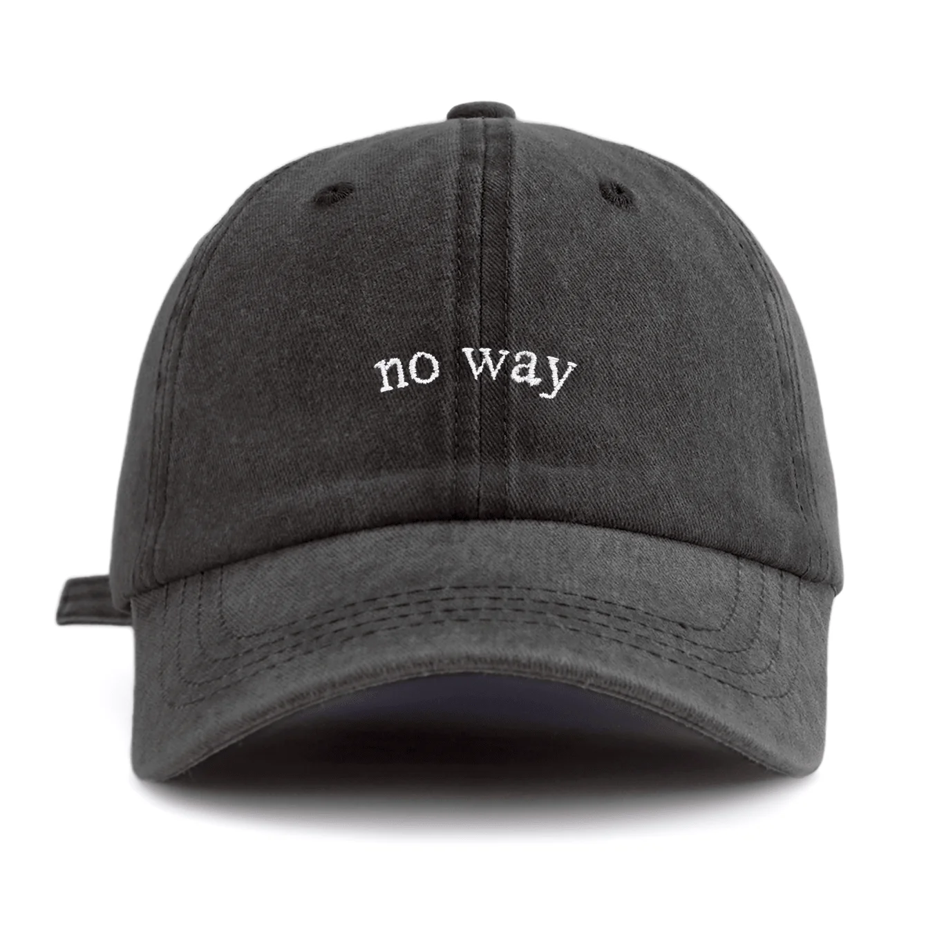 Unisex No Way Letter Embroidered Washed Baseball Cap Retro Vintage Dad Hat Available in Multiple Retro Colors Outdoor Sun Hat