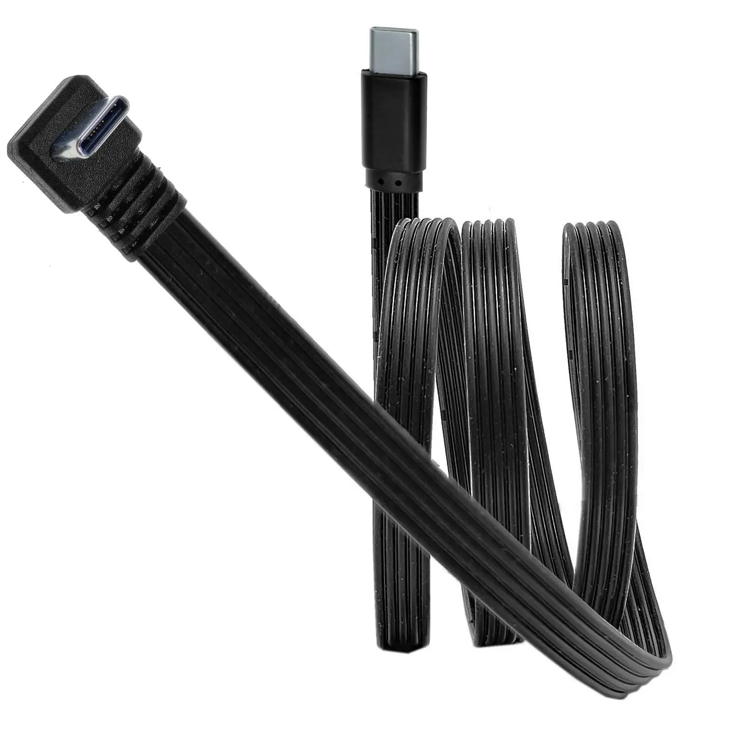 0.5 0.1M USB 2.0 USB C Band Flat Cable Up Down Angled USB 2.0 Type-C Fast Charging Data Cable Male/Female Extender Cable For USB