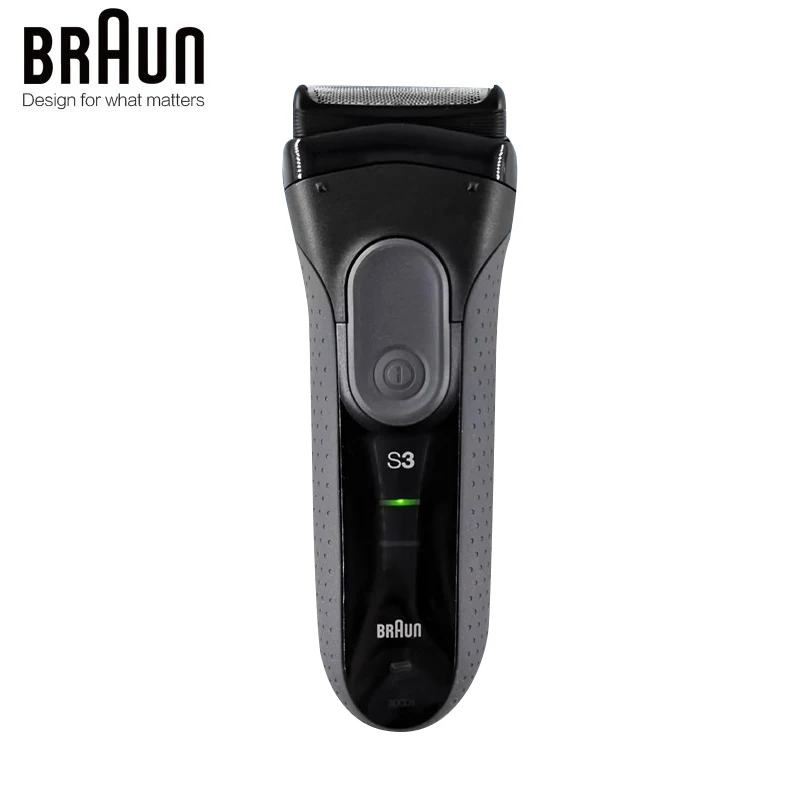 Braun Series3 3000S มีดโกนไฟฟ้าของผู้ชาย3อิสระใบโกนหนวดลอยตัวล้างทำความสะอาดได้ชาร์จเร็วแห้งและเปียกโกนหนวดไฟฟ้า