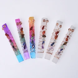 1PC Seven Chakra Healing Crystals Stones Aura Selenite Stick Wand for Yoga Meditation Spiritual Reiki Healing Stone