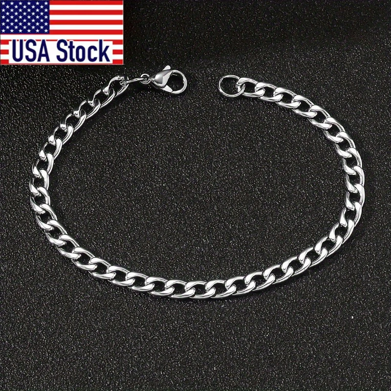 1 قطعة الرجال الحد الأدنى الفولاذ المقاوم للصدأ سلسلة سوار الهيب هوب المجوهرات #2