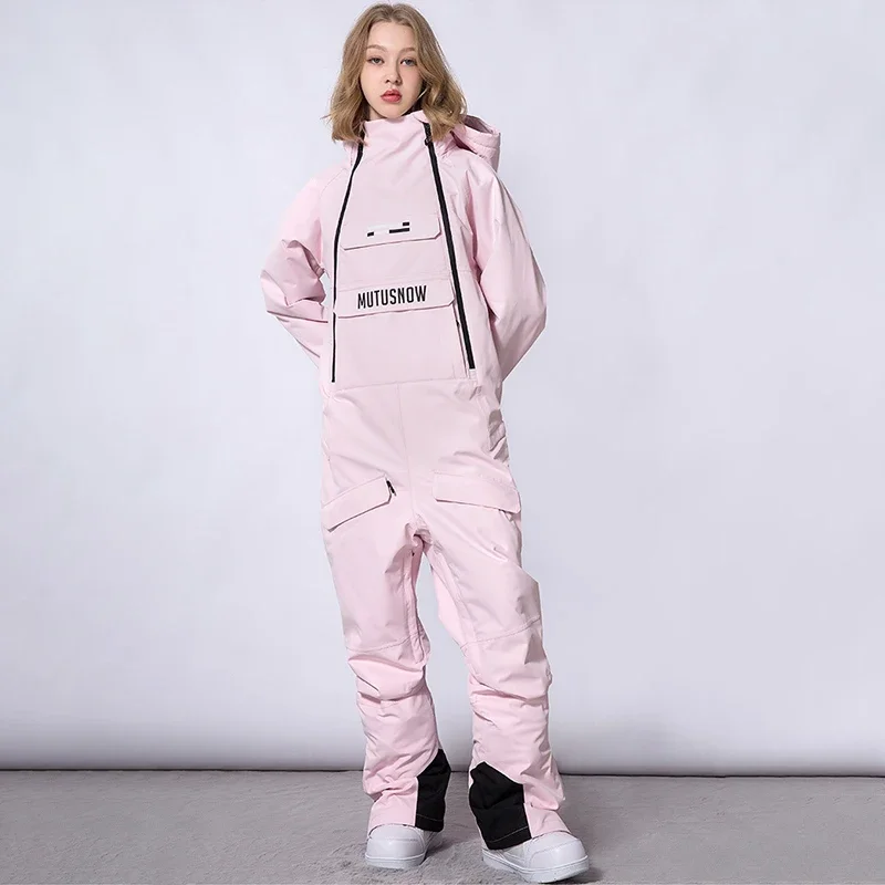 Winter Waterproof Women One Piece Snowsuit Outdoor Mountain Sport Female Ski Jumpsuits Waterproof Warm Woman Snowboard Overalls