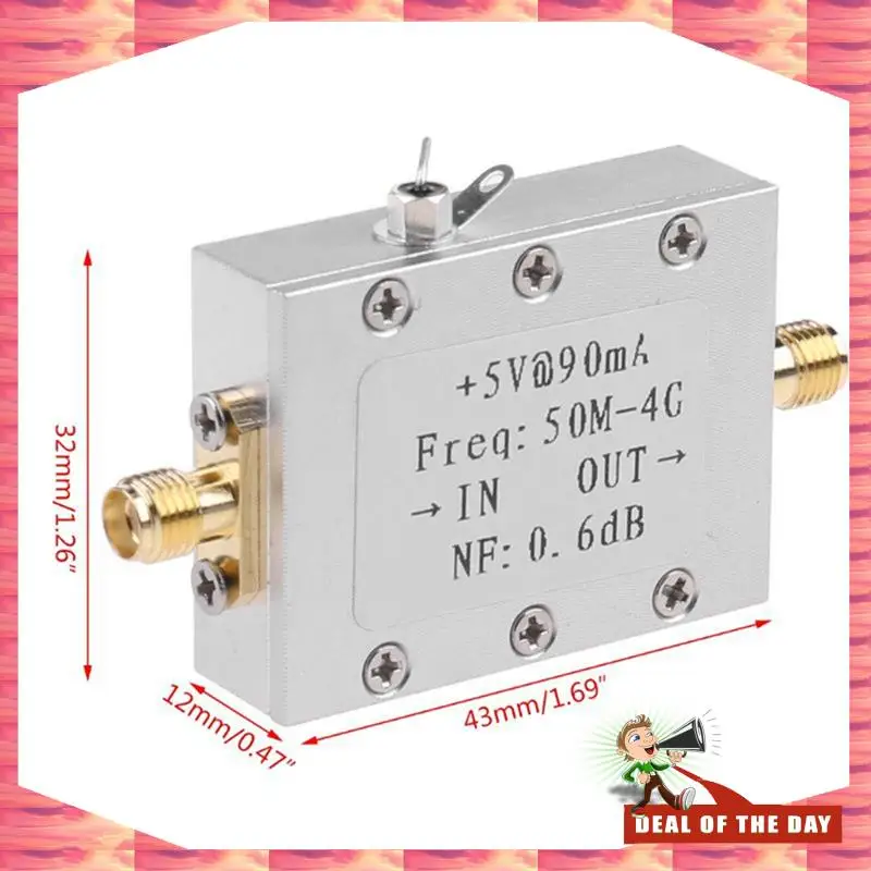 24-Hour Delivery RF Amplifier Module Metal RF Amplifier Module Ham Radio Board LNA 50M-4Ghz NF=0.6DB
