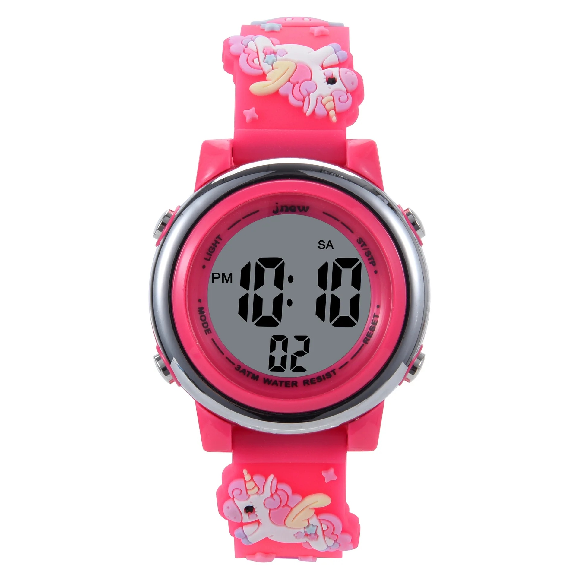 IP68 Waterproof Children's Electronic Watch 3D Cartoon Colorful Luminous Unicorn Pony Led Sports Children's Kids Watches Gift