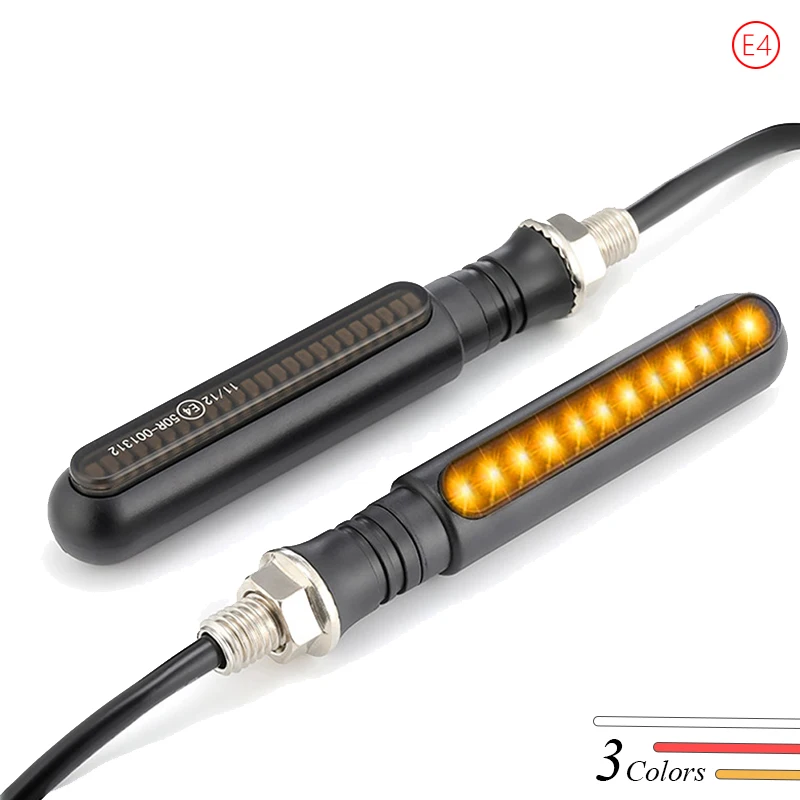 Universele LED Motor Richtingaanwijzers Achterlichten Lamp M10 12V Waterdichte Amber Flasher Indicator Blinker Moto Accessoires - afbeelding 2