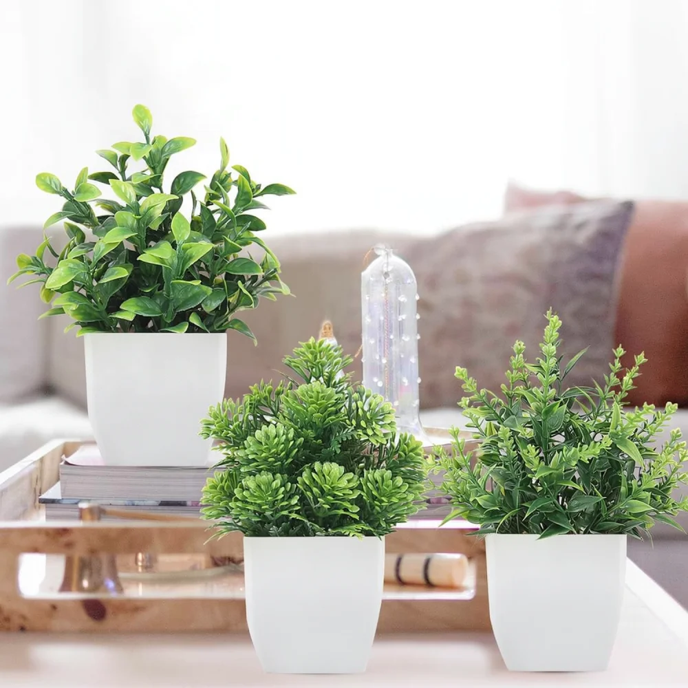 Artificial Potted Plants Lavender Eucalyptus Simulation Greenery Desktop Ornaments Office Decor For Home Style Interior