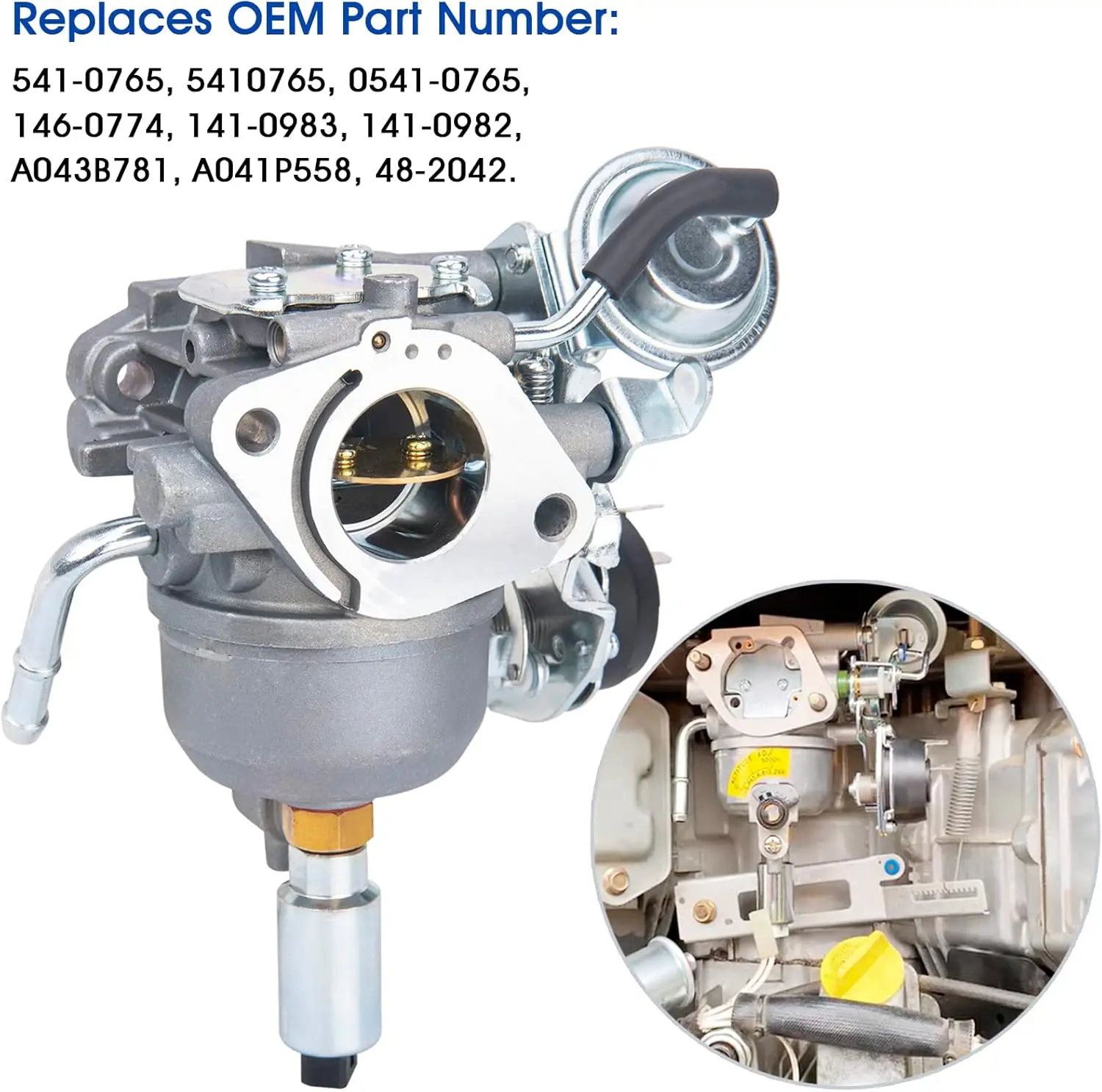 Replacement 541-0765 Carburetor for Onan HGJAA HGJAB HGJAC Generator (Replaces 25 403 05-S/08-S/20-S/21-S/39-S, 20-30AMP)