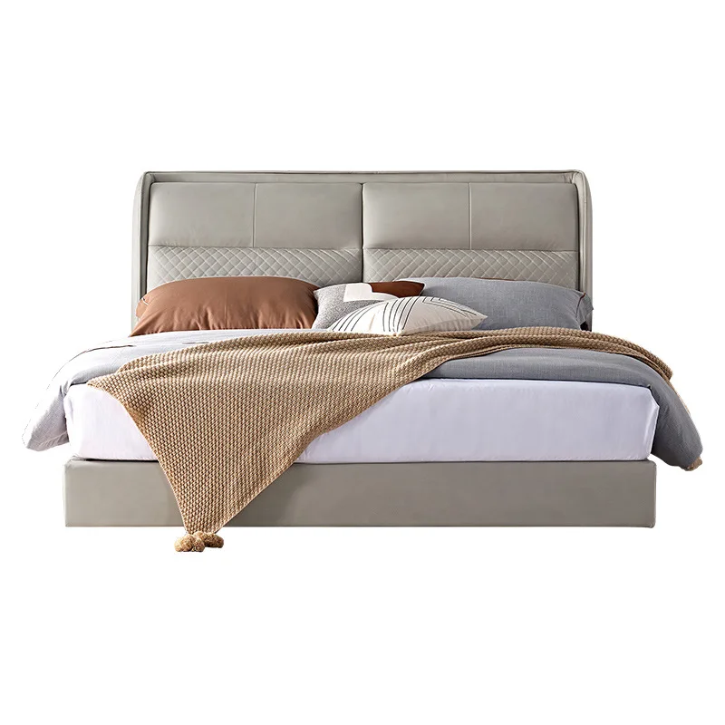 

Soft bed Modern simple bed with soft bedside