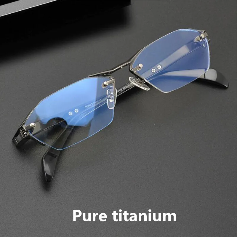 TAG Hezekiah Retro Eyewear Rimless optical glasses frame men T1141 Brand eyeglasses frames Myopia computer Ultralight spectacles